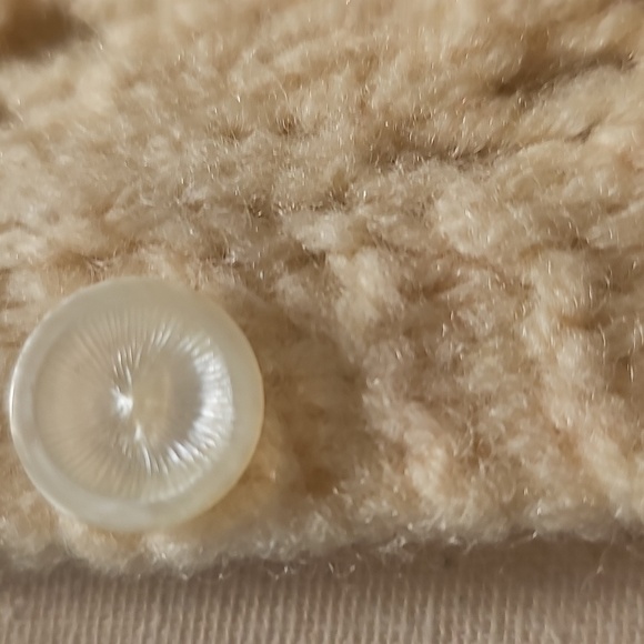 Vintage Red and Cream Button-Up Chevron Patterned Sweater - Picture 4 of 11